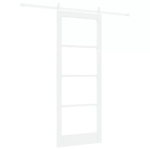  Csúszó ajtó Fehér 83 x 211 cm Tömör fenyőfa és üveg