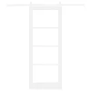  Csúszó ajtó Fehér 83 x 211 cm Tömör fenyőfa és üveg