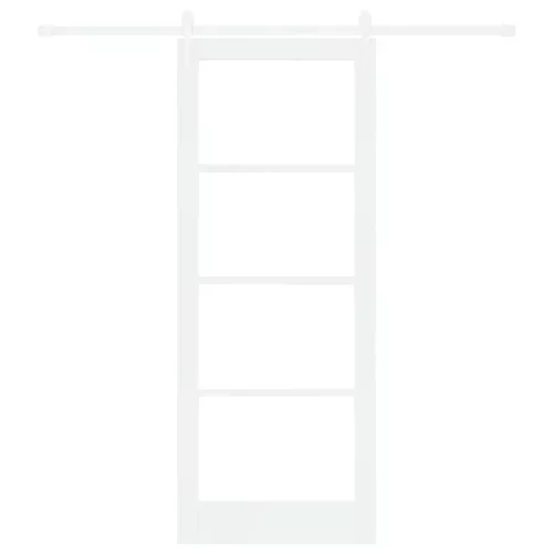  Csúszó ajtó Fehér 83 x 211 cm Tömör fenyőfa és üveg