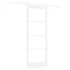  Csúszó ajtó Fehér 83 x 211 cm Tömör fenyőfa és üveg