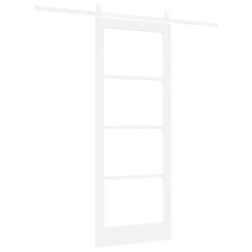  Csúszó ajtó Fehér 83 x 211 cm Tömör fenyőfa és üveg