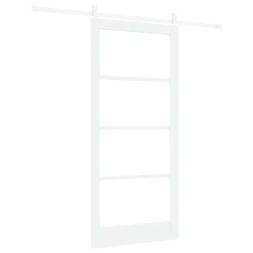  Csúszó ajtó Fehér 93 x 202 cm Tömör fenyőfa és üveg