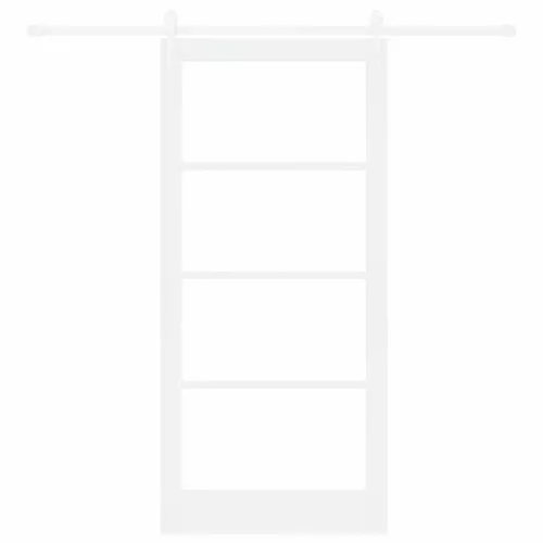  Csúszó ajtó Fehér 93 x 202 cm Tömör fenyőfa és üveg