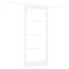  Csúszó ajtó Fehér 93 x 202 cm Tömör fenyőfa és üveg