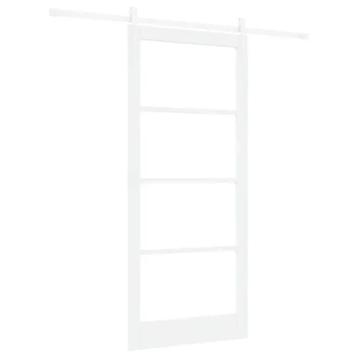  Csúszó ajtó Fehér 93 x 211 cm Tömör fenyőfa és üveg
