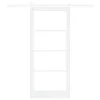  Csúszó ajtó Fehér 93 x 211 cm Tömör fenyőfa és üveg