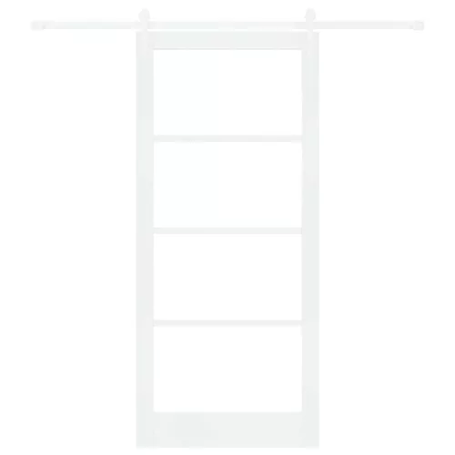  Csúszó ajtó Fehér 93 x 211 cm Tömör fenyőfa és üveg