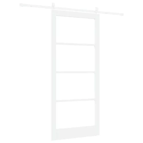  Csúszó ajtó Fehér 93 x 211 cm Tömör fenyőfa és üveg