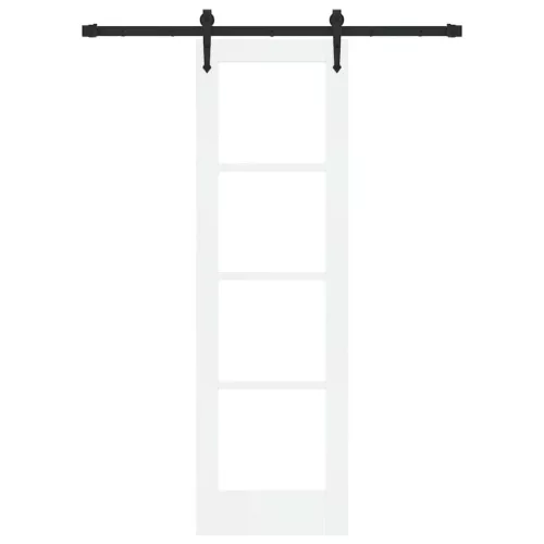  Csúszó ajtó ORKDAL Fehér 61 x 198,5 cm Tömör fenyőfa és üveg