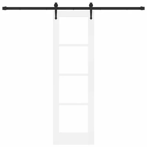  Csúszó ajtó ORKDAL Fehér 61 x 198,5 cm Tömör fenyőfa és üveg