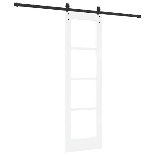  Csúszó ajtó ORKDAL Fehér 61 x 198,5 cm Tömör fenyőfa és üveg