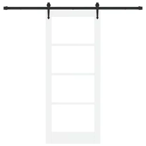  Csúszó ajtó ORKDAL Fehér 83 x 202 cm Tömör fenyőfa és üveg