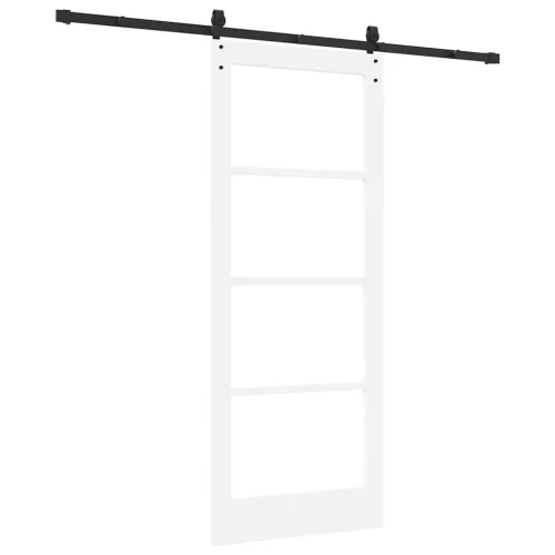  Csúszó ajtó ORKDAL Fehér 83 x 202 cm Tömör fenyőfa és üveg