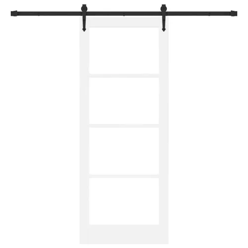  Csúszó ajtó ORKDAL Fehér 83 x 211 cm Tömör fenyőfa és üveg