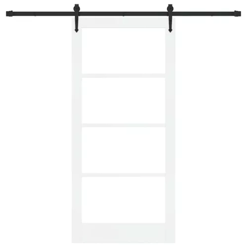  Csúszó ajtó ORKDAL Fehér 93 x 202 cm Tömör fenyőfa és üveg