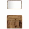  Fürdőszoba bútor szett Falra szerelhető 3 pcs Öreg fa Faanyag