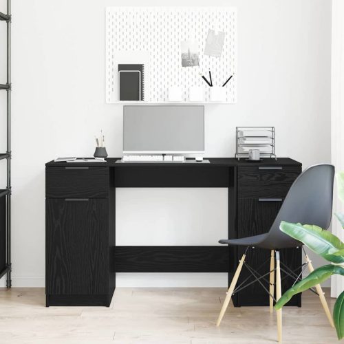  Asztal fiókkal tárolóval Musta tammi 133 x 50 x 75 cm Faanyag