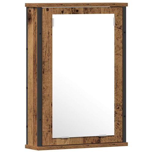  Fürdőszoba bútor szett polcokkal tárolóval 2 pcs Barna Faanyag