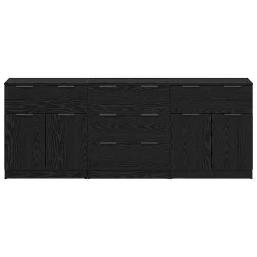  Széf fiókkal 3 pcs Musta tammi 60 x 30 x 70 cm Faanyag