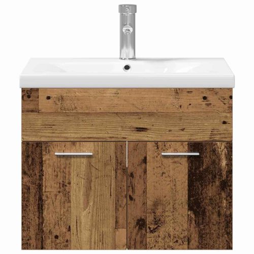  Fürdőszoba bútor szett Falra szerelhető tárolóval Faanyag