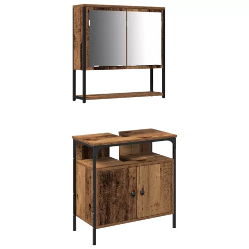  Fürdőszoba Mosdószekrény Beépített Mosdó Régi Fa Műanyag