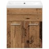  Fürdőszoba bútor szett Falra szerelhető 3 pcs Öreg fa Faanyag