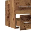  Mosdókagylós szekrény fiókkal 2 pcs Öreg fa 60 x 38.5 x 48 cm