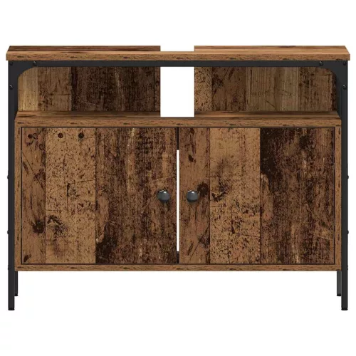  Fürdőszobai Mosdószekrények polcokkal 3 pcs Barna Faanyag