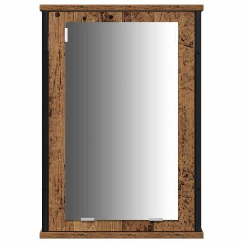  Fürdőszoba bútor szett polcokkal ajtóval 3 pcs Régi fa Faanyag