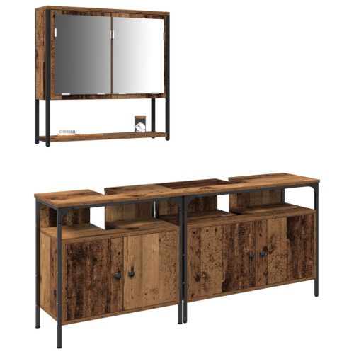  Fürdőszobai mosdószekrény beépített mosdóval régi fa, megerősített fa