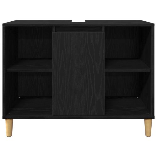  3 részes fürdőszoba bútor szett fekete tölgy szerelt fa