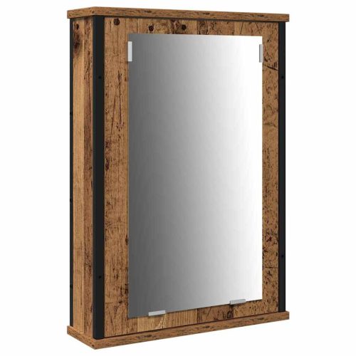  Fürdőszoba bútor szett polcokkal ajtóval 4 pcs Öreg fa Faanyag