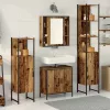  Fürdőszoba bútor szett 4 pcs Barna 33 x 33 x 185.5 cm Faanyag
