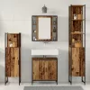  Fürdőszoba bútor szett 4 pcs Barna 33 x 33 x 185.5 cm Faanyag