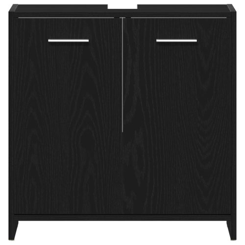  4 részes fürdőszoba bútor szett fekete tölgy szerelt fából