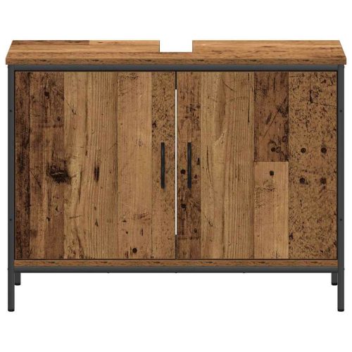  Fürdőszoba bútor szett polcokkal tárolóval 4 pcs Barna Faanyag