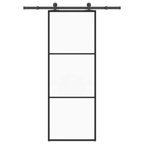  ESG üveg és alumínium tolóajtó fémszerelvény-szettel 76x205 cm