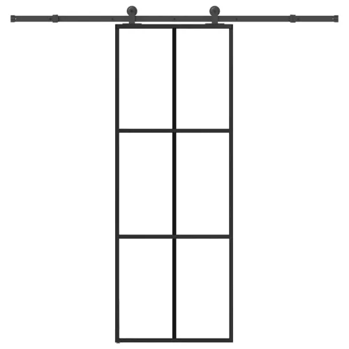  ESG üveg és alumínium tolóajtó fémszerelvény-szettel 76x205 cm