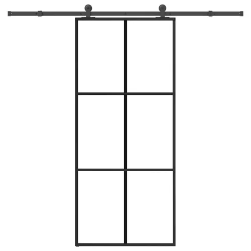  ESG üveg és alumínium tolóajtó fémszerelvény-szettel 90x205 cm