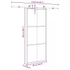  ESG üveg és alumínium tolóajtó fémszerelvény-szettel 90x205 cm