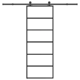    ESG üveg és alumínium tolóajtó fémszerelvény-szettel 76x205 cm