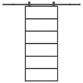    ESG üveg és alumínium tolóajtó fémszerelvény-szettel 90x205 cm