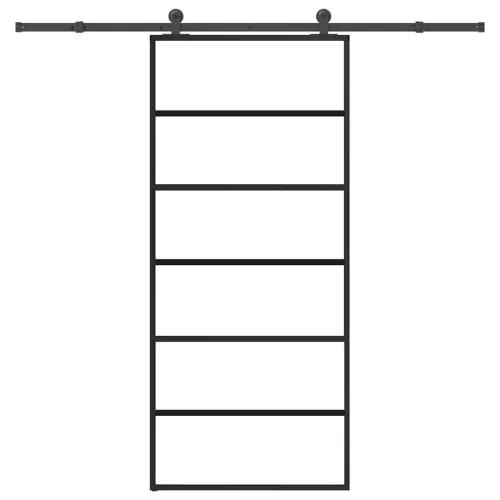  ESG üveg és alumínium tolóajtó fémszerelvény-szettel 90x205 cm