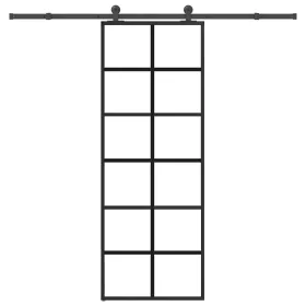    ESG üveg és alumínium tolóajtó fémszerelvény-szettel 76x205 cm