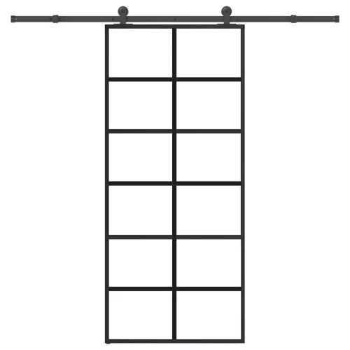  ESG üveg és alumínium tolóajtó fémszerelvény-szettel 90x205 cm