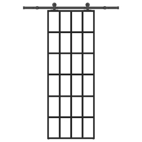  ESG üveg és alumínium tolóajtó fémszerelvény-szettel 76x205 cm