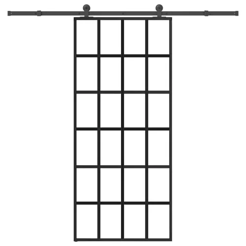  ESG üveg és alumínium tolóajtó fémszerelvény-szettel 90x205 cm