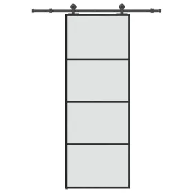    ESG üveg és alumínium tolóajtó fémszerelvény-szettel 76x205 cm