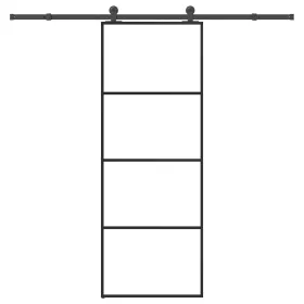    ESG üveg és alumínium tolóajtó fémszerelvény-szettel 76x205 cm