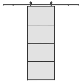    ESG üveg és alumínium tolóajtó fémszerelvény-szettel 76x205 cm